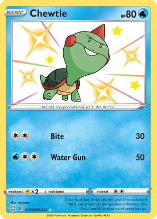 Chewtle SV028/122 - Shining Fates Shiny Vault Holofoil