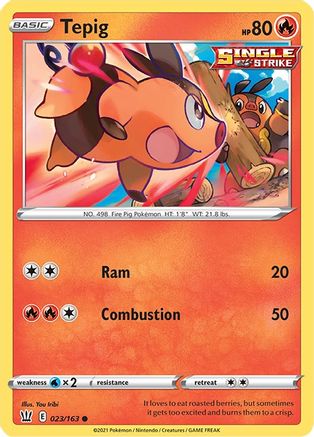 Tepig 23/163 - SWSH05 Battle Styles Reverse Holofoil