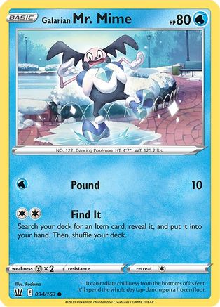 Galarian Mr. Mime 34/163 - SWSH05 Battle Styles