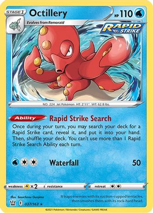 Octillery 37/163 - SWSH05 Battle Styles Reverse Holofoil
