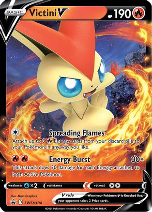Victini V - SWSH104 SWSH104/307 - SWSH Sword & Shield Promo Cards Holofoil