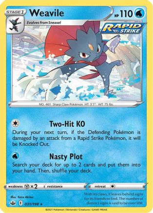 Weavile 31/198 - SWSH06 Chilling Reign Holofoil