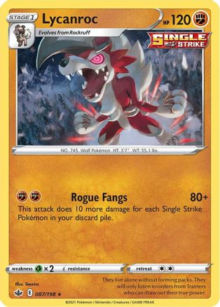 Lycanroc 87/198 - SWSH06 Chilling Reign Holofoil