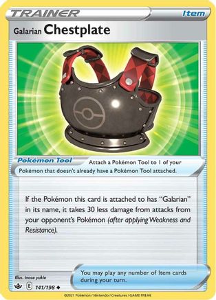 Galarian Chestplate 141/198 - SWSH06 Chilling Reign Reverse Holofoil