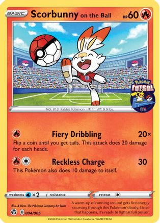 Scorbunny on the Ball - 004/005 (Pokemon Futsal) 4/5 - Miscellaneous Cards & Products