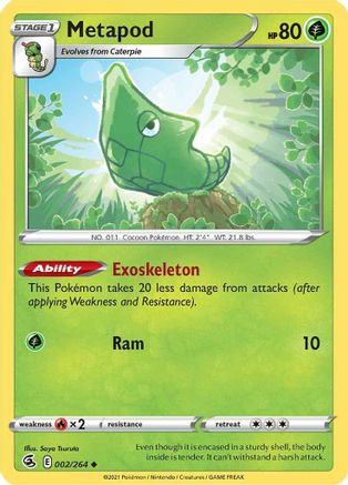 Metapod 2/264 - SWSH08 Fusion Strike Reverse Holofoil