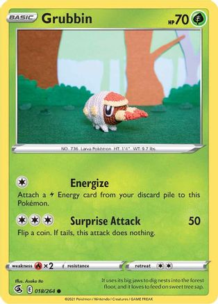 Grubbin 18/264 - SWSH08 Fusion Strike Reverse Holofoil