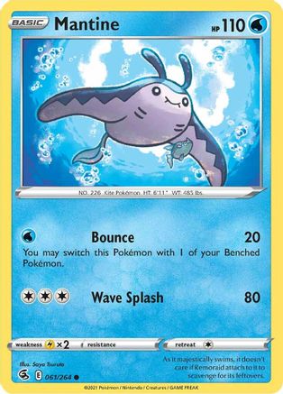 Mantine 61/264 - SWSH08 Fusion Strike Reverse Holofoil