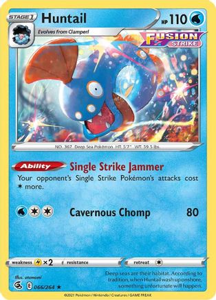 Huntail 66/264 - SWSH08 Fusion Strike Reverse Holofoil