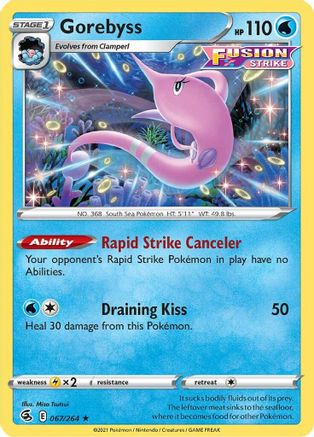 Gorebyss 67/264 - SWSH08 Fusion Strike Reverse Holofoil