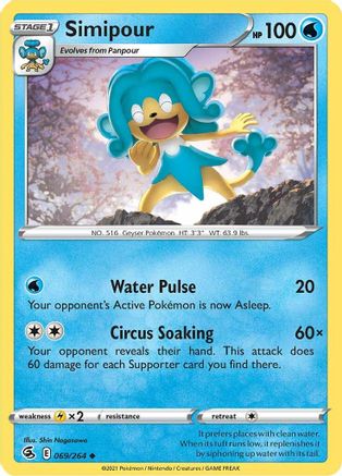 Simipour 69/264 - SWSH08 Fusion Strike Reverse Holofoil