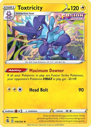 Toxtricity (108) 108/264 - SWSH08 Fusion Strike Reverse Holofoil