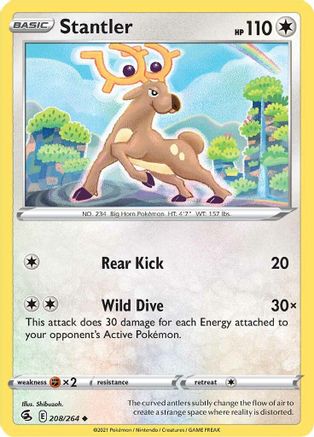 Stantler 208/264 - SWSH08 Fusion Strike Reverse Holofoil