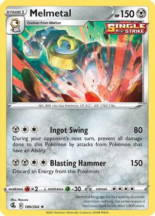 Melmetal 189/264 - SWSH08 Fusion Strike Reverse Holofoil
