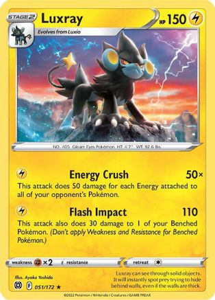 Luxray 51/172 - SWSH09 Brilliant Stars Reverse Holofoil