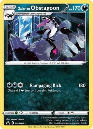 Galarian Obstagoon - SWSH193 SWSH193/307 - SWSH Sword & Shield Promo Cards