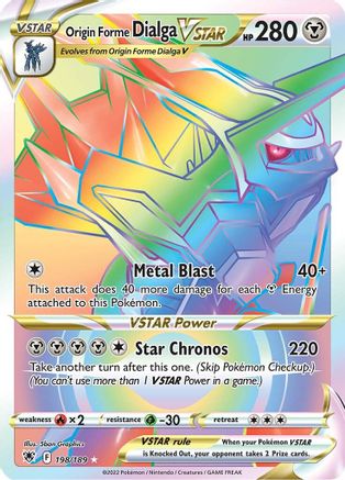 Origin Forme Dialga VSTAR - 198/189 (Secret) 198/189 - SWSH10 Astral Radiance Holofoil
