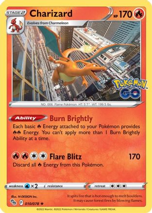 Charizard 10/78 - Pokemon GO Holofoil