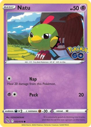 Natu 32/78 - Pokemon GO Reverse Holofoil