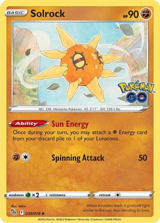 Solrock 39/78 - Pokemon GO