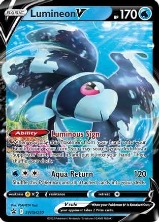 Lumineon V - SWSH250 SWSH250/307 - SWSH Sword & Shield Promo Cards Holofoil