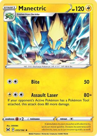 Manectric 55/196 - SWSH11 Lost Origin Reverse Holofoil