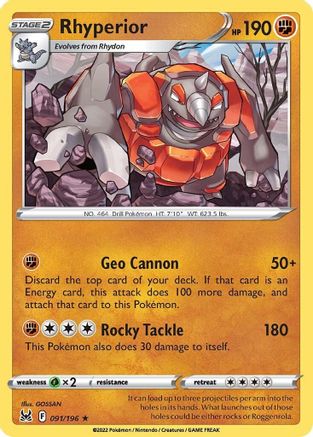 Rhyperior 91/196 - SWSH11 Lost Origin