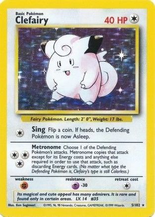 Clefairy 5/102 - Base Set Holofoil