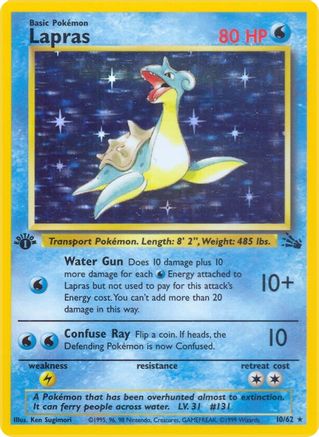 Lapras (10) 10/62 - Fossil 1st Edition Holofoil
