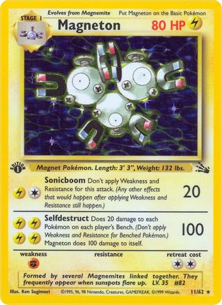Magneton (11) 11/62 - Fossil 1st Edition Holofoil