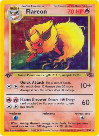 Flareon (3) 3/64 - Jungle 1st Edition Holofoil