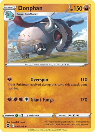 Donphan 92/195 - SWSH12 Silver Tempest Reverse Holofoil