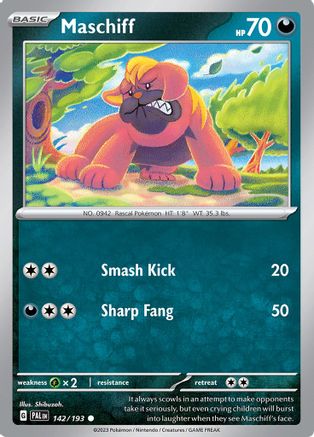 Maschiff - 142/193 142 - SV02 Paldea Evolved Reverse Holofoil