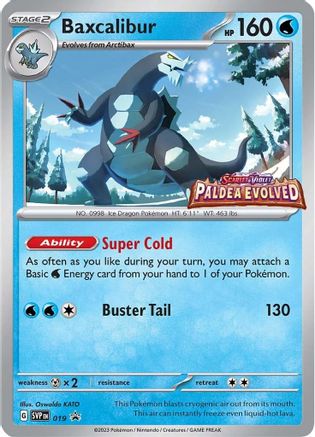 Baxcalibur - 019 (Prerelease) 19 - SV Scarlet & Violet Promo Cards Holofoil