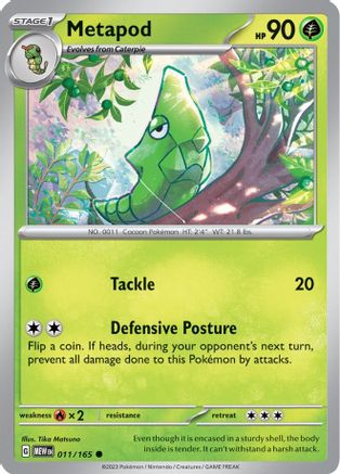 Metapod 11 - SV Scarlet & Violet 151 Reverse Holofoil