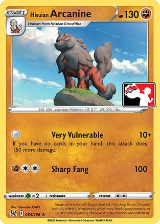 Hisuian Arcanine 84 - Prize Pack Series Cards