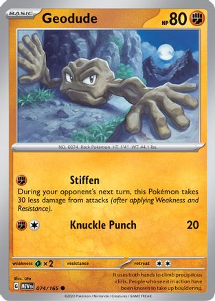 Geodude 74 - SV Scarlet & Violet 151 Reverse Holofoil