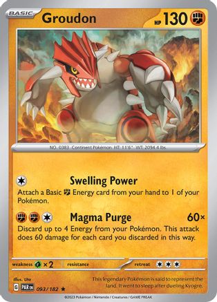 Groudon - 093/182 93 - SV04 Paradox Rift Reverse Holofoil