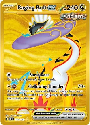 Raging Bolt ex - 218/162 218 - SV05 Temporal Forces Holofoil