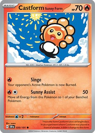 Castform Sunny Form - 020/191 20 - SV08 Surging Sparks Reverse Holofoil