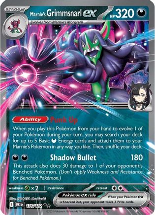 Marnie's Grimmsnarl ex 136 - SV10 Destined Rivals