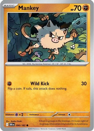 Mankey 90 - SV10 Destined Rivals Reverse Holofoil
