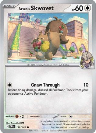 Arven's Skwovet 158 - SV10 Destined Rivals Reverse Holofoil