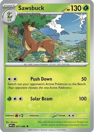Sawsbuck - 007/086 7 - SV White Flare Reverse Holofoil