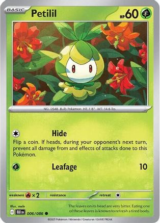 Petilil - 006/086 6 - SV Black Bolt Reverse Holofoil