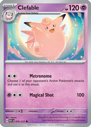 Clefable 75 - ME Ascended Heroes Reverse Holofoil