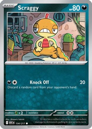 Scraggy 134 - ME Ascended Heroes Reverse Holofoil