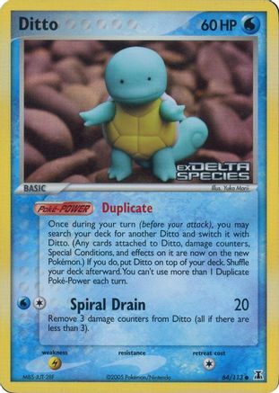 Ditto - 64/113 (Squirtle) (Delta Species Stamped) 64 - Miscellaneous Cards & Products Reverse Holofoil