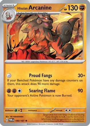 Hisuian Arcanine - 100/167 (Non-Holo) 100 - Deck Exclusives