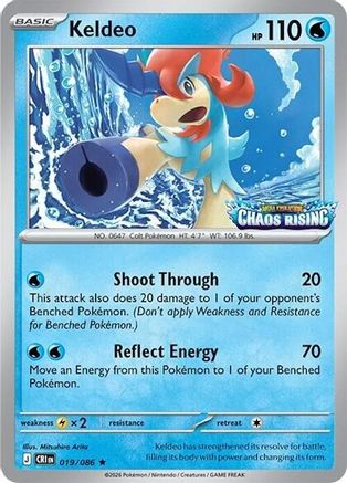 Keldeo - 019/086 (Chaos Rising Stamped) 19 - Miscellaneous Cards & Products Holofoil